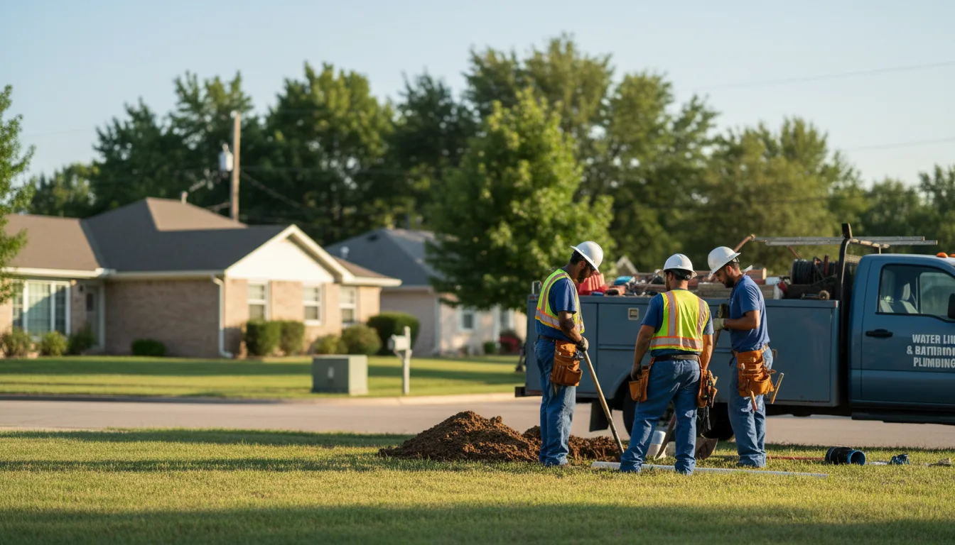 Residential water line and bathroom plumbing service in Walthourville, GA